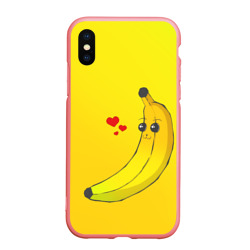 Чехол для iPhone XS Max матовый Kawaii Banana love - full yellow