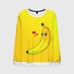 Мужской свитшот 3D Kawaii Banana love - full yellow