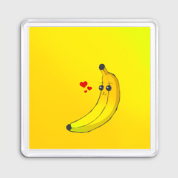 Магнит 55*55 Kawaii Banana love - full yellow