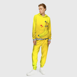 Мужской костюм с толстовкой 3D Kawaii Banana love - full yellow - фото 2