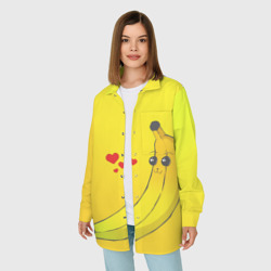 Женская рубашка oversize 3D Kawaii Banana love - full yellow - фото 2