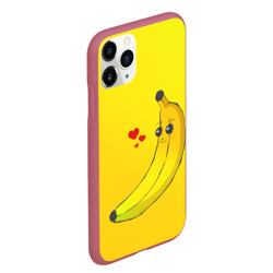 Чехол для iPhone 11 Pro Max матовый Kawaii Banana love - full yellow - фото 2