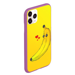 Чехол для iPhone 11 Pro Max матовый Kawaii Banana love - full yellow - фото 2