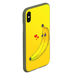 Чехол для iPhone XS Max матовый Kawaii Banana love - full yellow - фото 2