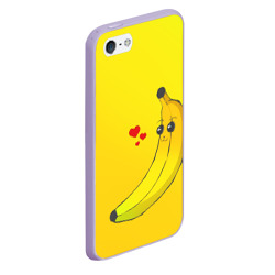 Чехол для iPhone 5/5S матовый Kawaii Banana love - full yellow - фото 2