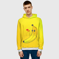 Мужская толстовка 3D Kawaii Banana love - full yellow - фото 2