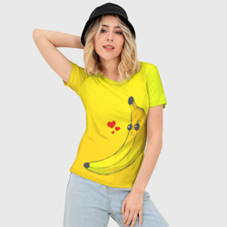 Женская футболка 3D Slim Kawaii Banana love - full yellow - фото 2