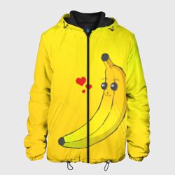 Мужская куртка 3D Kawaii Banana love - full yellow