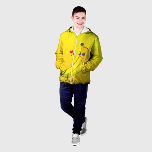 Мужская куртка 3D Kawaii Banana love - full yellow, цвет 3D печать - фото 3