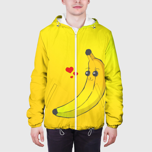 Мужская куртка 3D Kawaii Banana love - full yellow, цвет 3D печать - фото 4