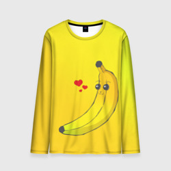 Мужской лонгслив 3D Kawaii Banana love - full yellow