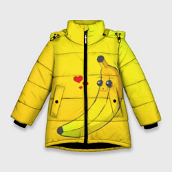 Зимняя куртка для девочек 3D Kawaii Banana love - full yellow