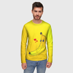 Мужской лонгслив 3D Kawaii Banana love - full yellow - фото 2