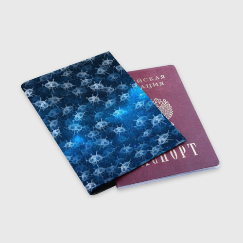 Обложка для паспорта матовая кожа Летающие макаронные монстры, цвет черный - фото 3
