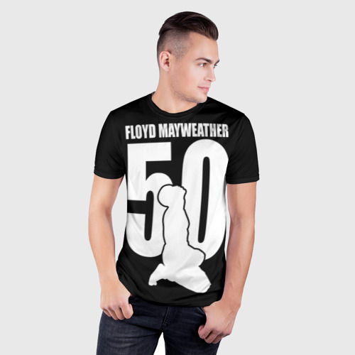 Мужская футболка 3D Slim Floyd Mayweather Black, цвет 3D печать - фото 3