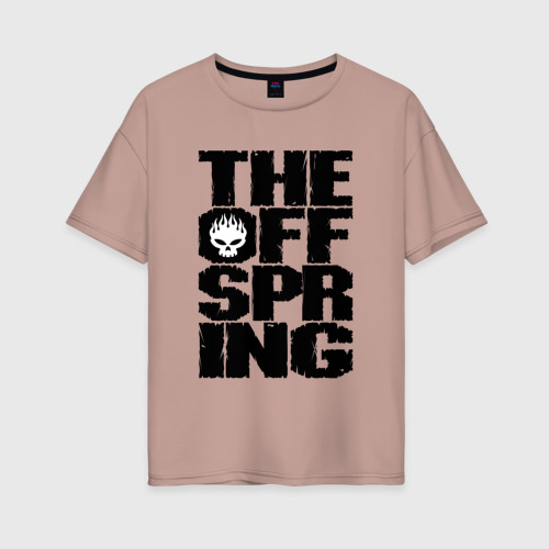 Женская футболка хлопок Oversize The Offspring, цвет пыльно-розовый