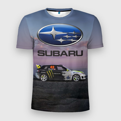 Мужская футболка 3D Slim SUBARU, цвет 3D печать