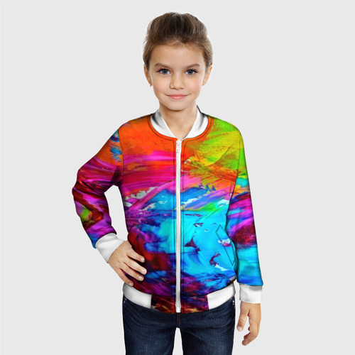 Детский бомбер 3D Tie-dye, цвет белый - фото 3