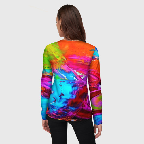 Женский лонгслив 3D Tie-dye, цвет 3D печать - фото 4