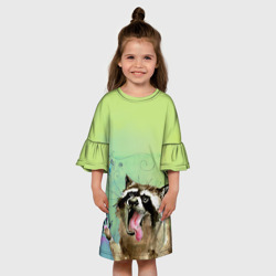 Детское платье 3D Енот и рыбка - фото 2