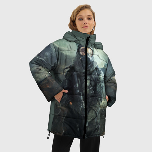 Женская зимняя куртка 3D с принтом Stalker, фото на моделе #1
