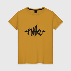 Женская футболка хлопок Nile death metal логотип