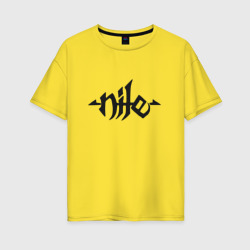 Женская футболка хлопок Oversize Nile death metal логотип
