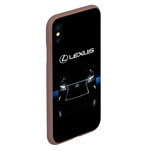Чехол для iPhone XS Max матовый Lexus, цвет коричневый - фото 3