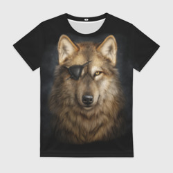 Женская футболка 3D Морской волк пират с повязкой на глазу