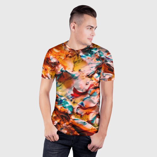 Мужская футболка 3D Slim Tie-Dye, цвет 3D печать - фото 3