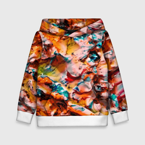 Детская толстовка 3D Tie-Dye, цвет белый