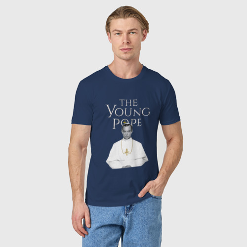 Мужская футболка хлопок Молодой Папа The Young Pope, цвет темно-синий - фото 3