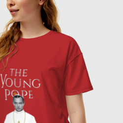 Женская футболка хлопок Oversize Молодой Папа The Young Pope - фото 2