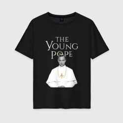 Женская футболка хлопок Oversize Молодой Папа The Young Pope