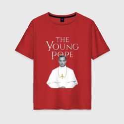 Женская футболка хлопок Oversize Молодой Папа The Young Pope