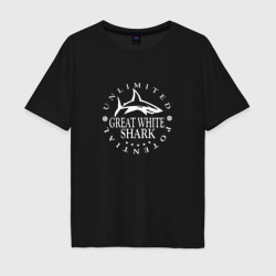 Мужская футболка хлопок Oversize White Shark Black