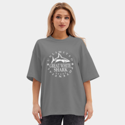 Женская футболка Oversize хлопок premium White Shark Black - фото 2
