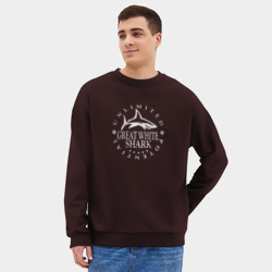 Мужской свитшот oversize без начеса хлопок White Shark Black - фото 2