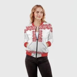 Женский бомбер 3D Вышиванка - фото 2