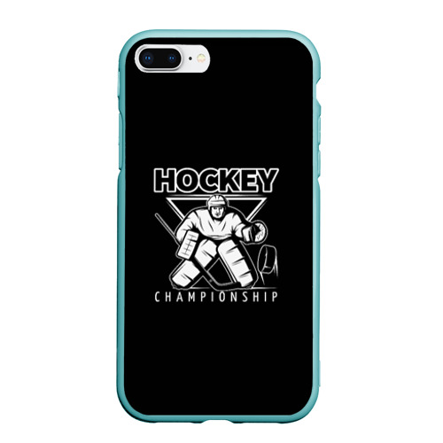 Чехол для iPhone 7Plus/8 Plus матовый Hockey Championship, цвет мятный