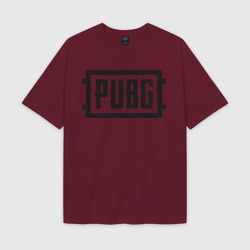 Женская футболка Oversize хлопок texturе PUBG Логотип игры