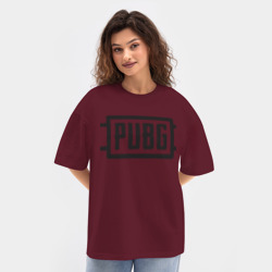 Женская футболка Oversize хлопок texturе PUBG Логотип игры - фото 2