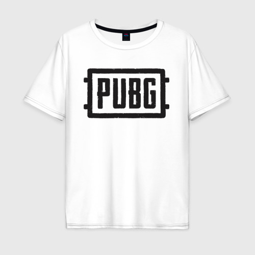 Мужская футболка хлопок Oversize PUBG Логотип игры, цвет белый
