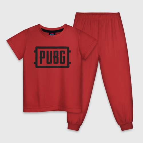 Детская пижама хлопок PUBG Логотип игры, цвет красный