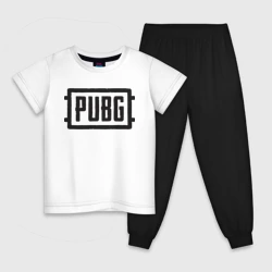 Детская пижама с белой футболкой PUBG Логотип игры