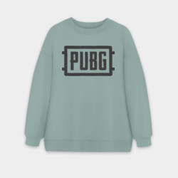 Женский свитшот oversize без начеса хлопок PUBG Логотип игры