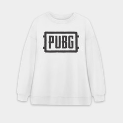 Женский свитшот oversize без начеса хлопок PUBG Логотип игры