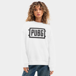 Женский свитшот oversize без начеса хлопок PUBG Логотип игры - фото 2