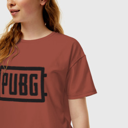 Женская футболка хлопок Oversize PUBG Логотип игры - фото 2