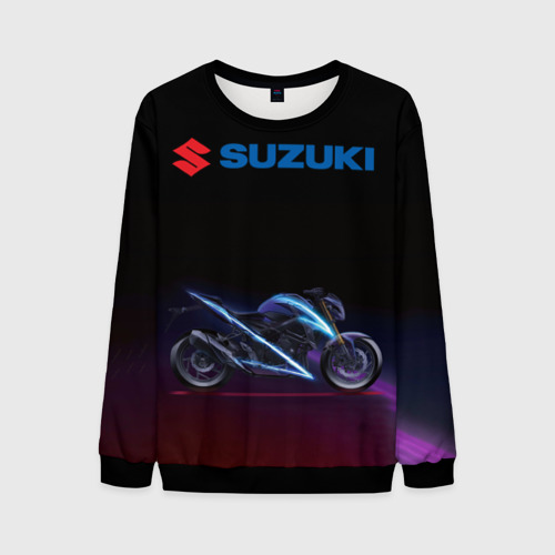 Мужской свитшот 3D Suzuki, цвет черный